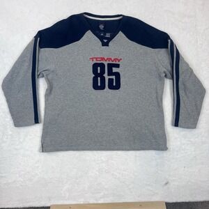 Vintage Tommy Jeans Hilfiger Sweatshirt Mens XL Pullover Streetwear Gray Blue 85